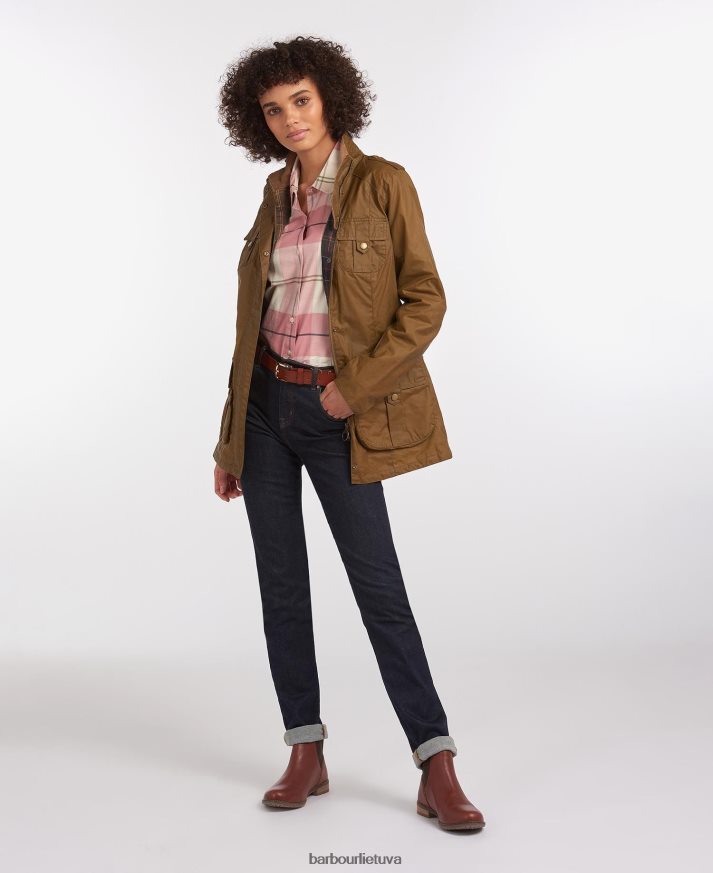 apranga Barbour lengva gynybinė vaškuota medvilninė striukė karališkasis laivynas/klasika moterys 6F6D801388