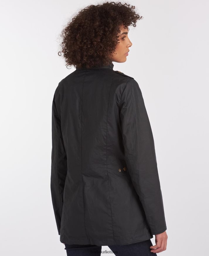 apranga Barbour lengva gynybinė vaškuota medvilninė striukė karališkasis laivynas/klasika moterys 6F6D801389