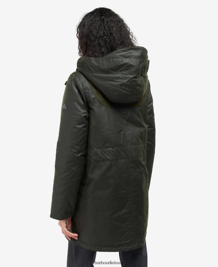 apranga Barbour lunano vaško striukė papartis/alyvuogės/kalkės moterys 6F6D801397