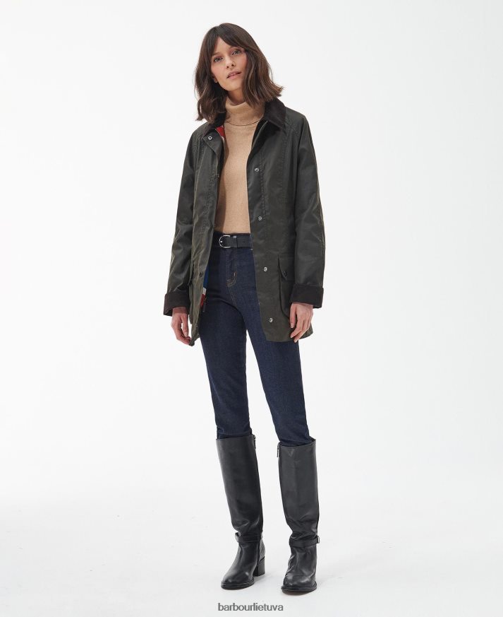 apranga Barbour riboto leidimo union jack beadnell vaško striukė alyvuogių moterys 6F6D801366