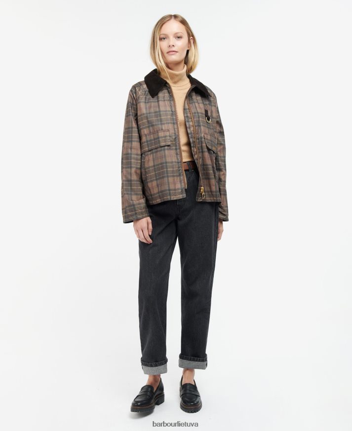 apranga Barbour tartan Eddleston vaškuota striukė prislopintas tartanas/rudas moterys 6F6D801372