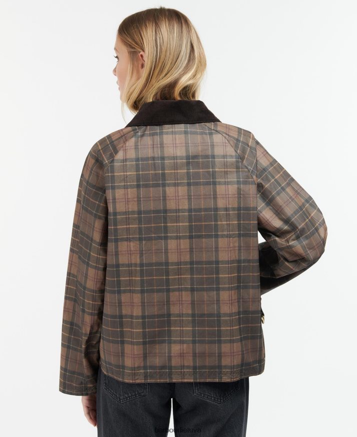 apranga Barbour tartan Eddleston vaškuota striukė prislopintas tartanas/rudas moterys 6F6D801372