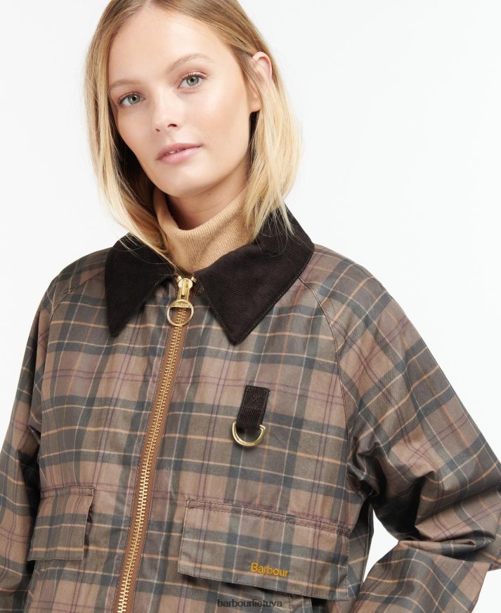 apranga Barbour tartan Eddleston vaškuota striukė prislopintas tartanas/rudas moterys 6F6D801372