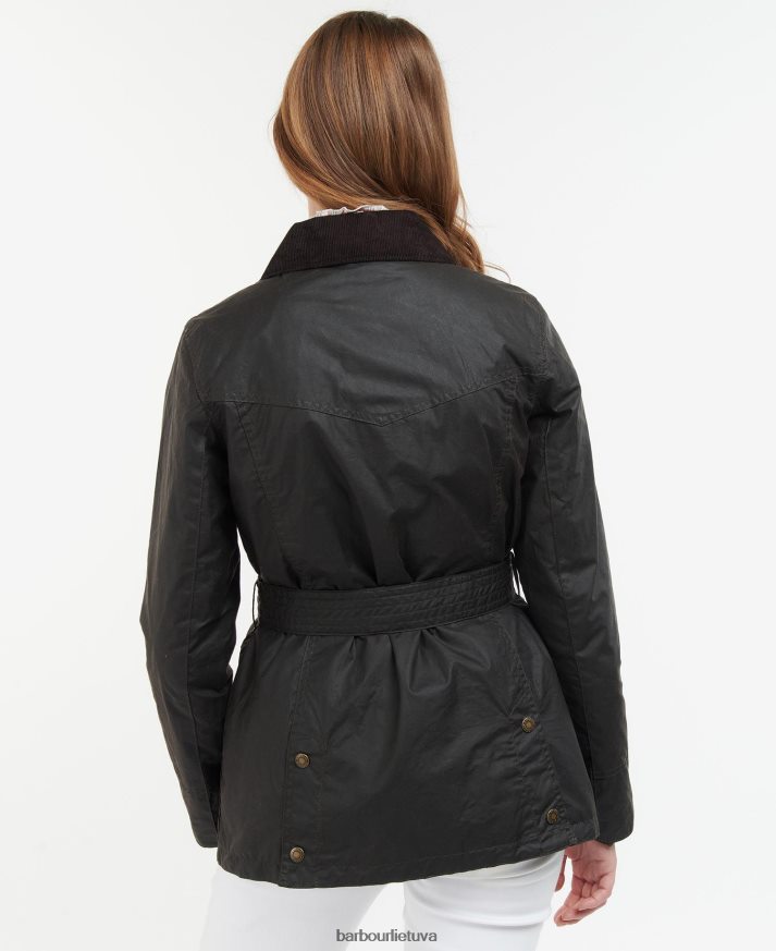 apranga Barbour vaškuota striukė su beadnell diržu kaimiškas/klasikinis moterys 6F6D801394