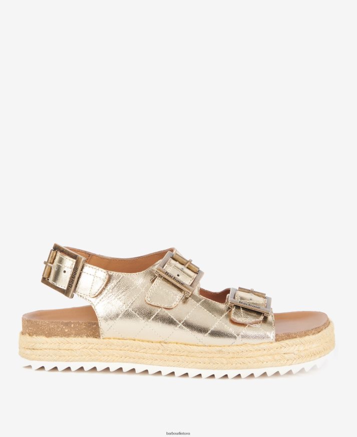 avalynė Barbour helena plokščios formos sandalai aukso metalo moterys 6F6D802110