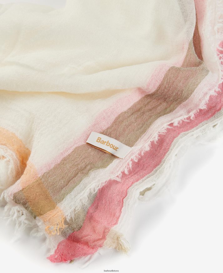 priedai Barbour Blackett border check wrap kraujažolė/multi moterys 6F6D802463