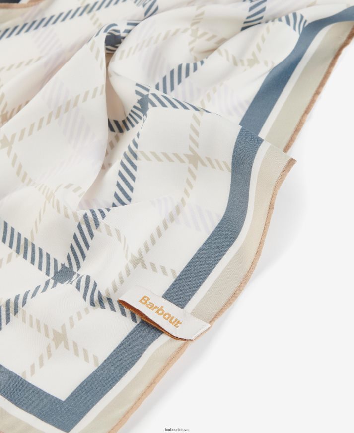 priedai Barbour Stanton languotas kvadratinis šalikas tranšėjos / laivynas moterys 6F6D802462