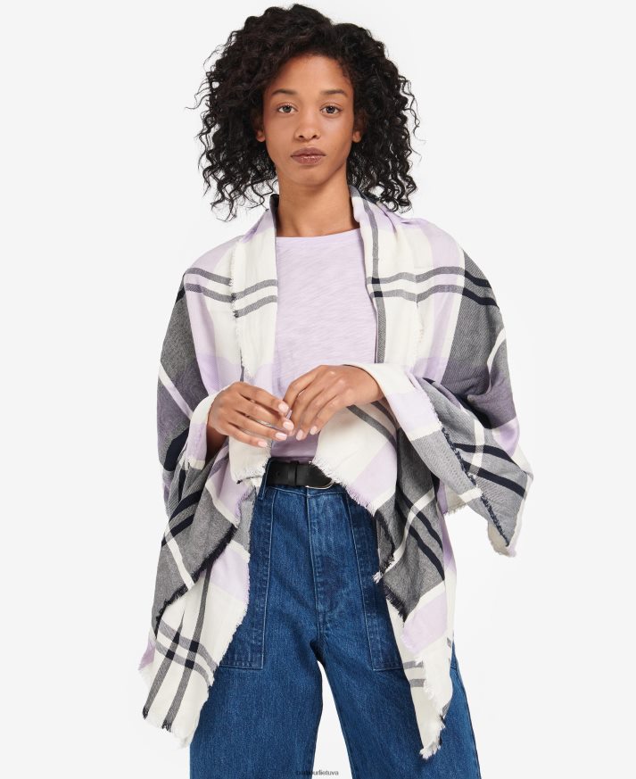 priedai Barbour lucinda tartan šalikas rainelė / laivynas moterys 6F6D802452