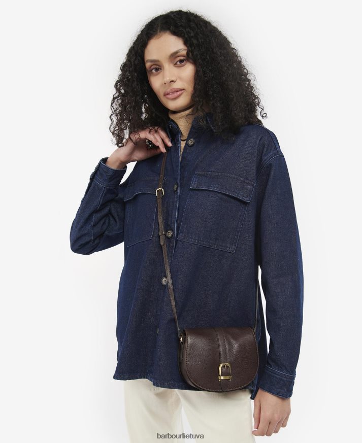 priedai Barbour Laire odinis balno krepšys tamsiai rudas moterys 6F6D802405