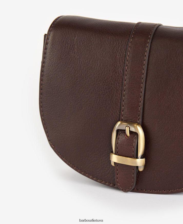 priedai Barbour Laire odinis balno krepšys tamsiai rudas moterys 6F6D802405