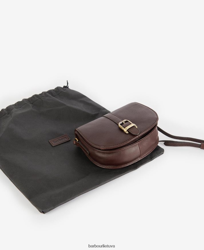 priedai Barbour Laire odinis balno krepšys tamsiai rudas moterys 6F6D802405
