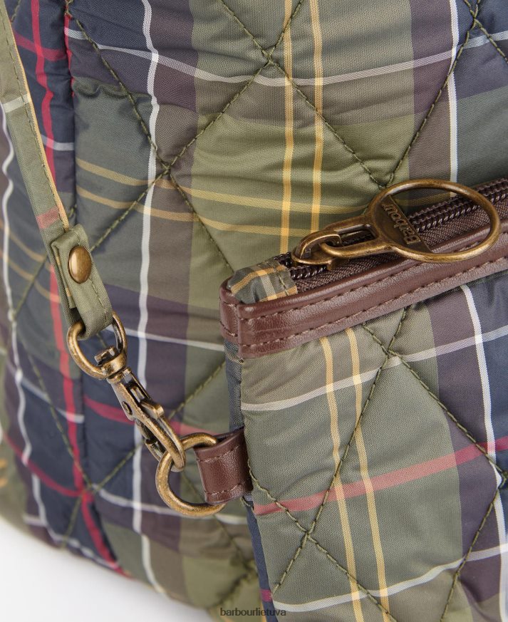 priedai Barbour Wetherham dygsniuotas tartaninis krepšys klasikinis tartanas moterys 6F6D802407