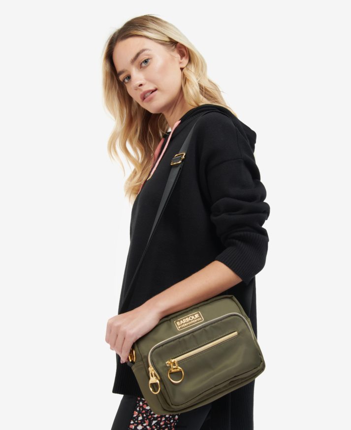 priedai Barbour kvalifikuotas crossbody bag palmių žalia moterys 6F6D802410