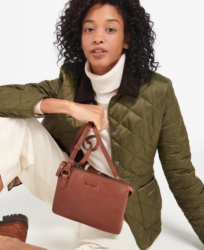 priedai Barbour „lochy“ odinis „crossbody“ krepšys klasikinė ruda moterys 6F6D802387