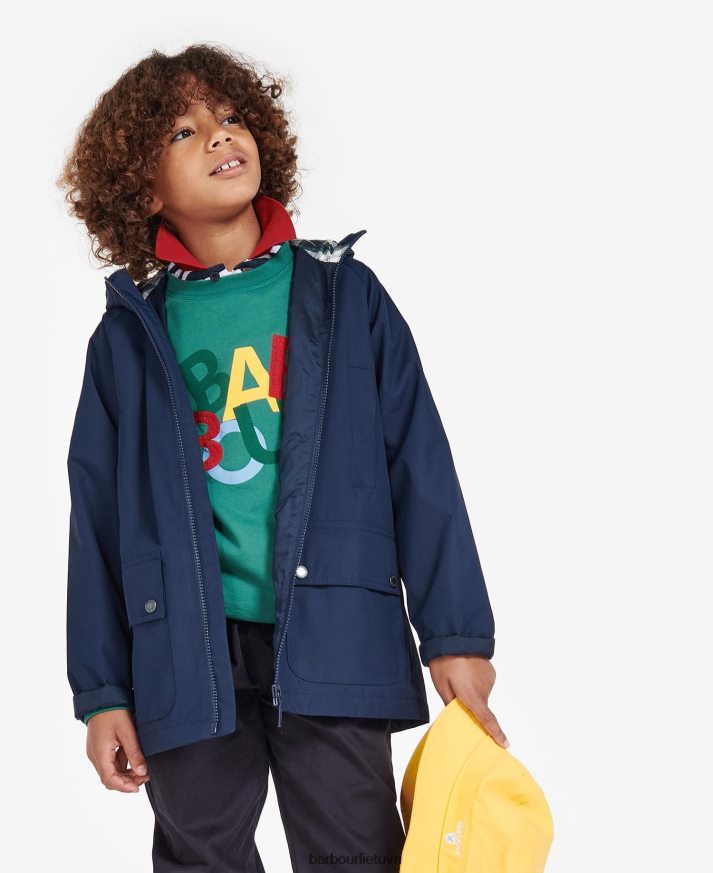 apranga Barbour Domus dušui atspari striukė su gobtuvu klasikinis laivynas berniukai 6F6D802490