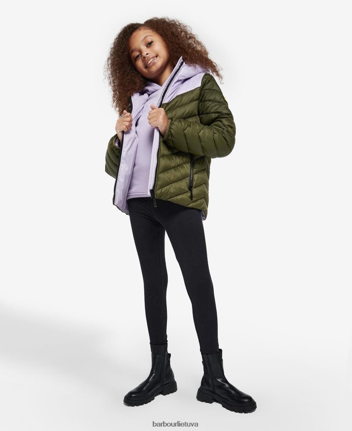 apranga Barbour Cosford dygsniuotas švarkas cerise / cerise terrazzo mergaites 6F6D802548