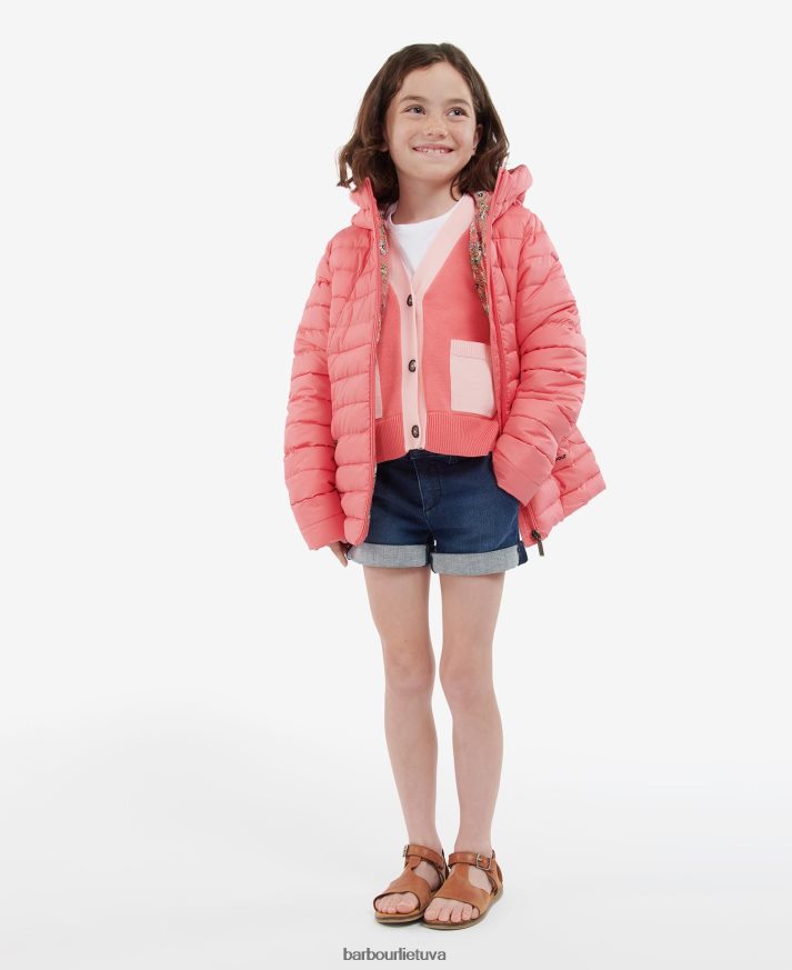 apranga Barbour koraline dygsniuotas švarkas rožinis punšas/retro gėlėtas mergaites 6F6D802546