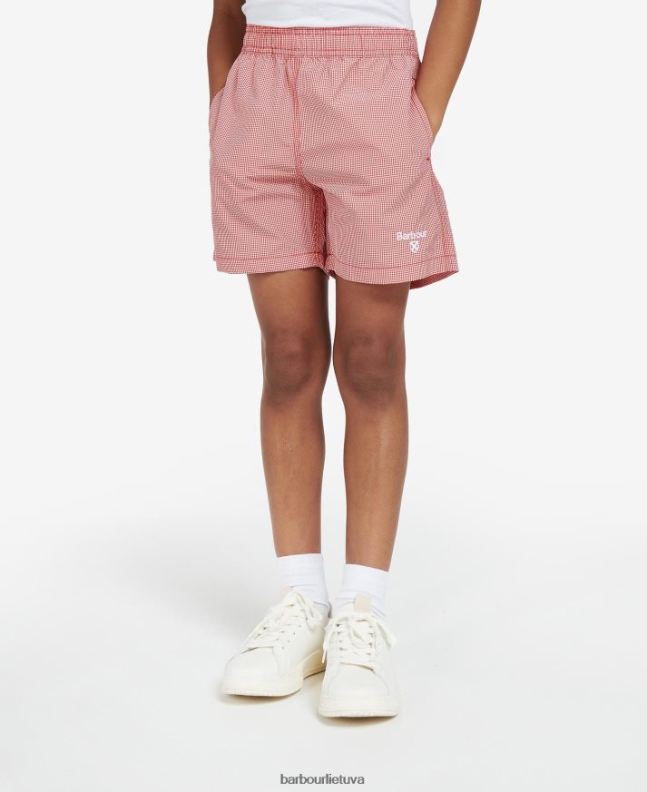 apranga Barbour gingham maudymosi šortai klasikinis raudonas berniukai 6F6D802511