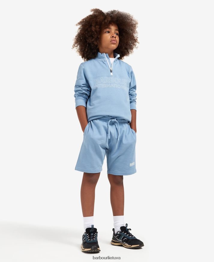 apranga Barbour gudrus megztinių ir šortų komplektas su pusiau užtrauktuku klasikinis juodas berniukai 6F6D802526