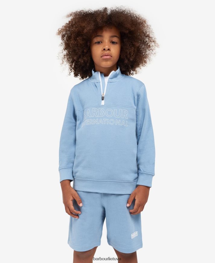 apranga Barbour gudrus megztinių ir šortų komplektas su pusiau užtrauktuku klasikinis juodas berniukai 6F6D802526