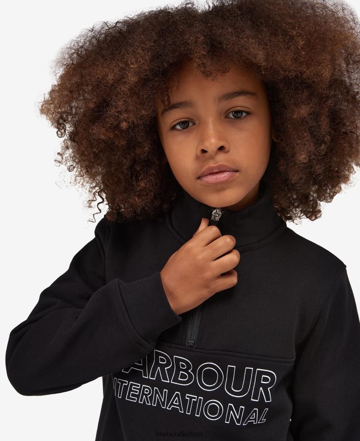 apranga Barbour gudrus megztinių ir šortų komplektas su pusiau užtrauktuku klasikinis juodas berniukai 6F6D802536