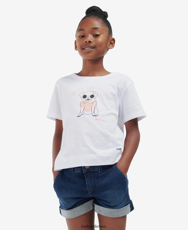 apranga Barbour emma marškinėliai klasikinis baltas mergaites 6F6D802562