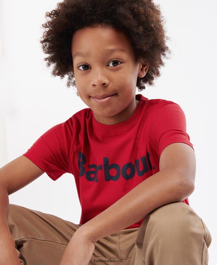 apranga Barbour marškinėliai su logotipu sodri raudona berniukai 6F6D802501
