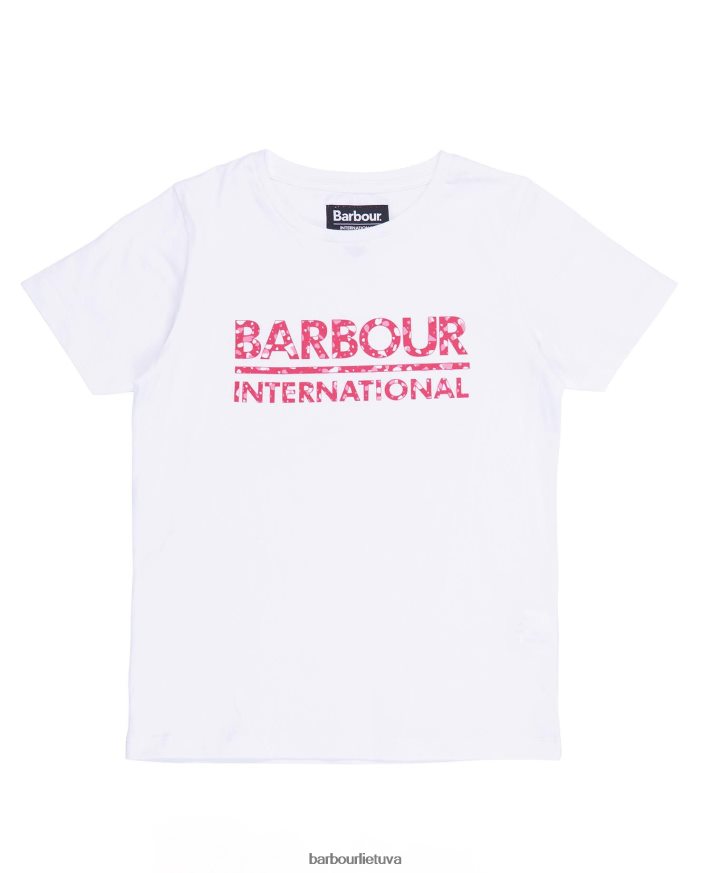 apranga Barbour valtteri marškinėliai balta/rožinė terasa mergaites 6F6D802571