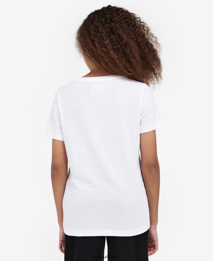 apranga Barbour valtteri marškinėliai balta/rožinė terasa mergaites 6F6D802571