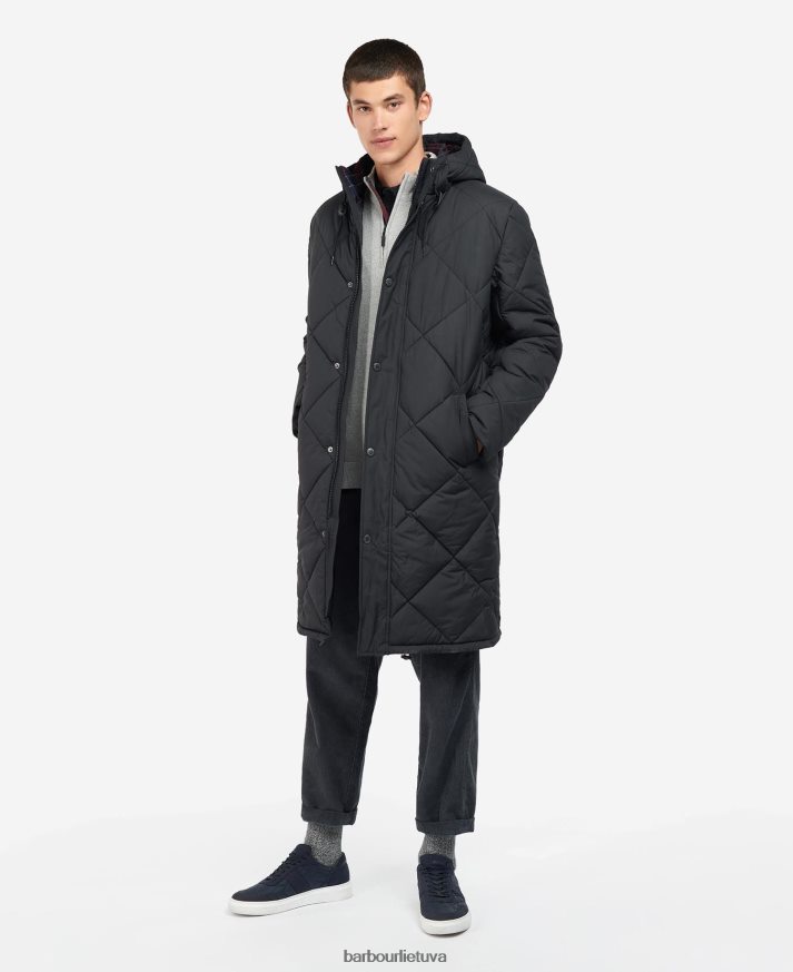 apranga Barbour Melbury dygsniuotas švarkas juodas/kordovas vyrų 6F6D80167