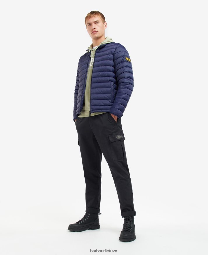 apranga Barbour lenktynininko sparnuotės dygsniuota striukė juodas vyrų 6F6D80151