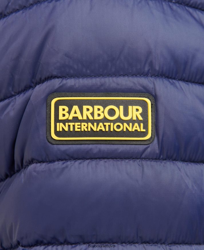 apranga Barbour lenktynininko sparnuotės dygsniuota striukė juodas vyrų 6F6D80151