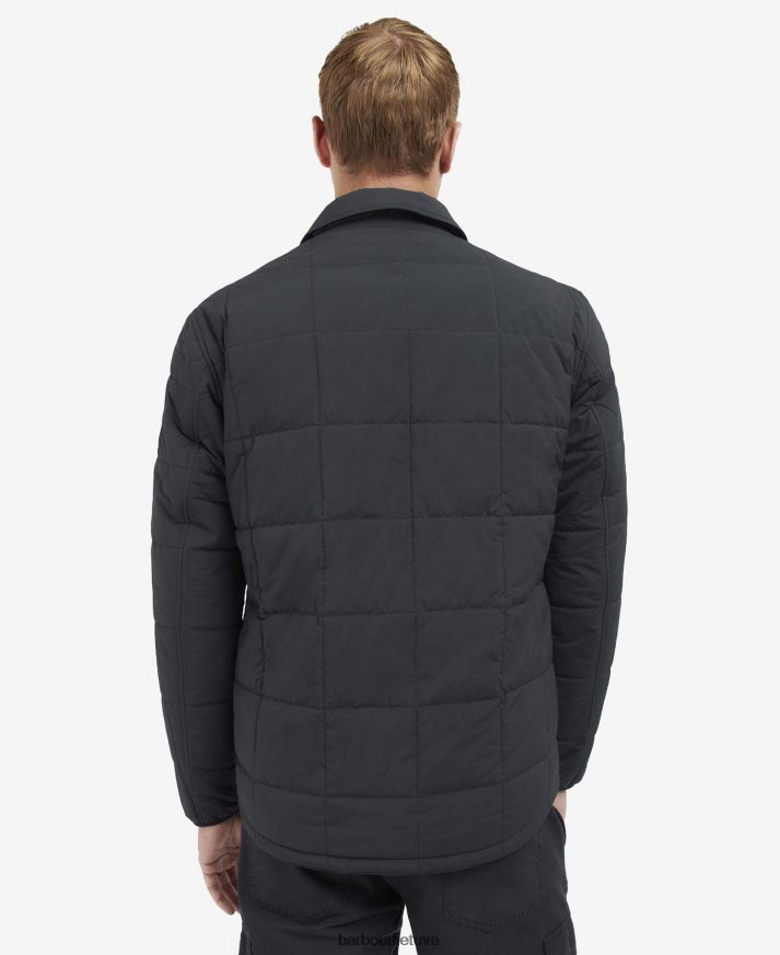 apranga Barbour turistinis dygsniuotas marškinių švarkas klasikinis juodas vyrų 6F6D80131