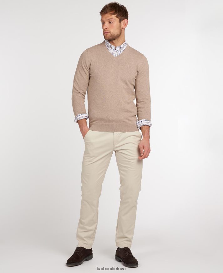 apranga Barbour Pima medvilninis megztinis V formos iškirpte kobalight marlas vyrų 6F6D801091