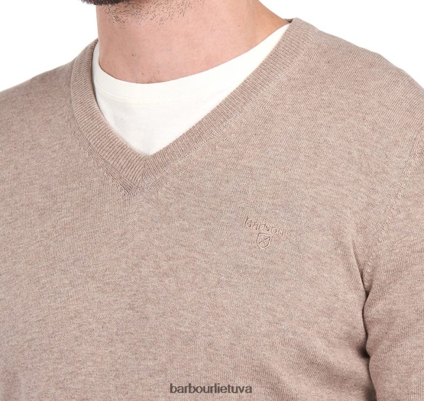 apranga Barbour Pima medvilninis megztinis V formos iškirpte kobalight marlas vyrų 6F6D801091