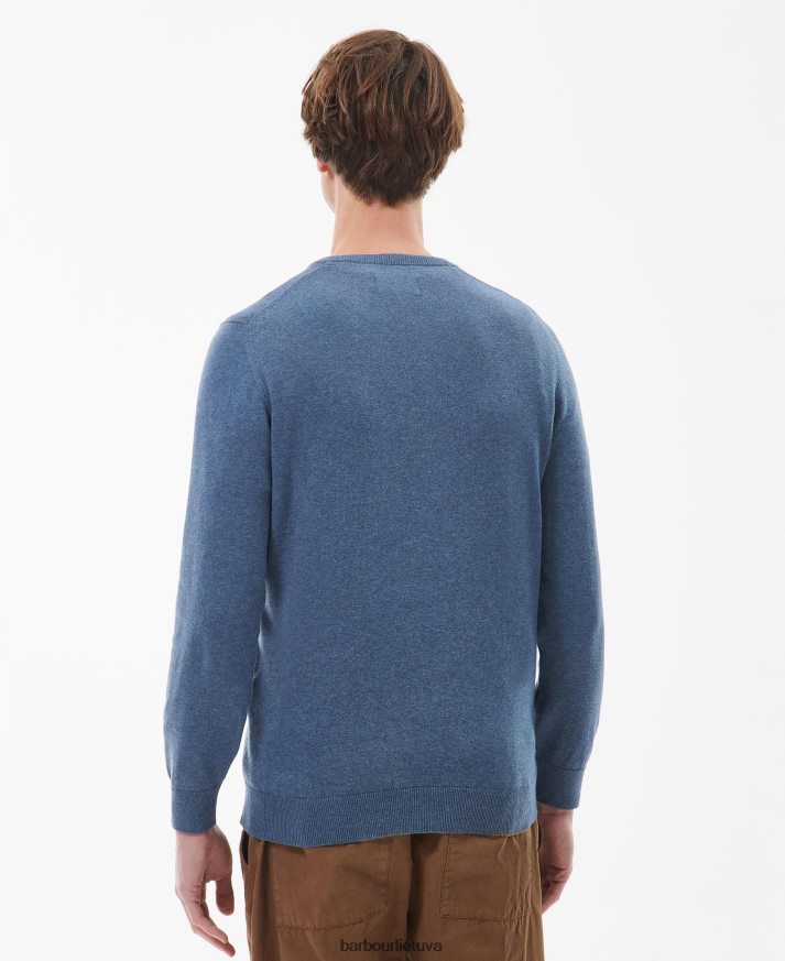 apranga Barbour Pima medvilninis megztinis V formos iškirpte kobalight marlas vyrų 6F6D801097