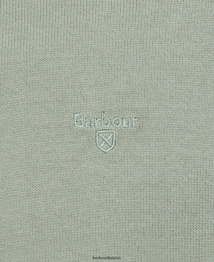 apranga Barbour Pima medvilninis megztinis su kaklu agavos žalia vyrų 6F6D801102