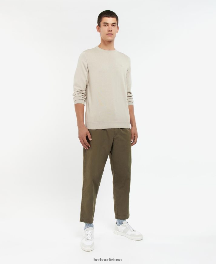 apranga Barbour Pima medvilninis megztinis su kaklu agavos žalia vyrų 6F6D801104