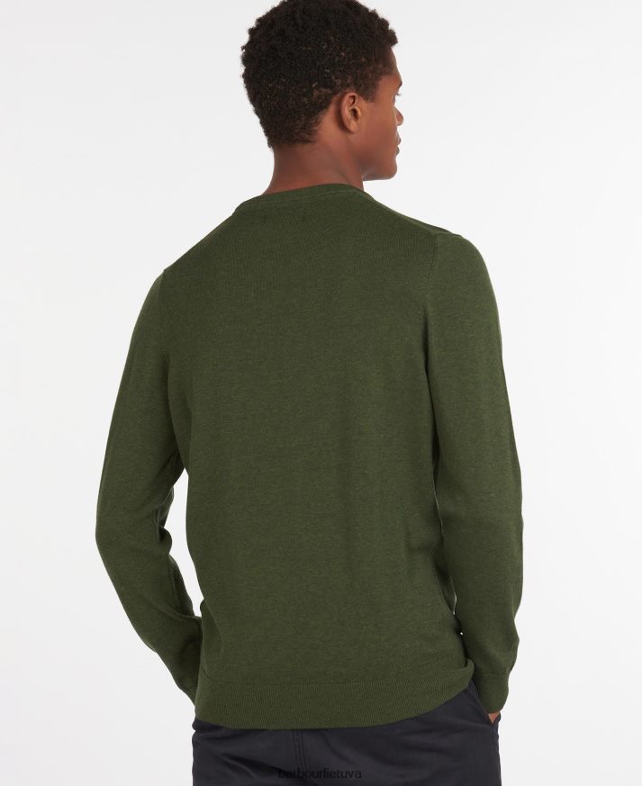 apranga Barbour Pima medvilninis megztinis su kaklu pilka vyrų 6F6D801080