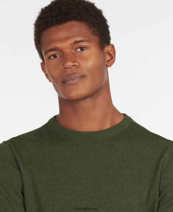 apranga Barbour Pima medvilninis megztinis su kaklu pilka vyrų 6F6D801080