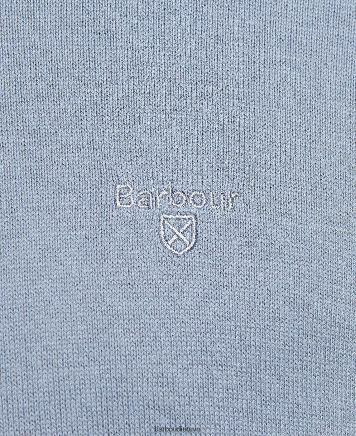 apranga Barbour Taines megztas megztinis su pusiau užtrauktuku skalbtas mėlynai vyrų 6F6D801113