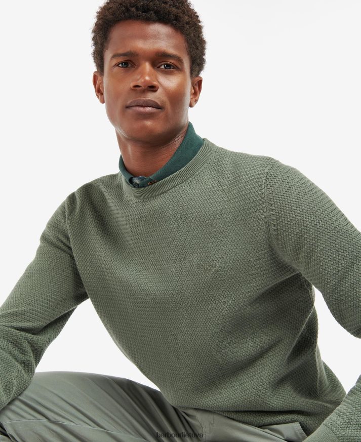 apranga Barbour flemingas megztas džemperis su kaklu skalbtas mėlynai vyrų 6F6D801128