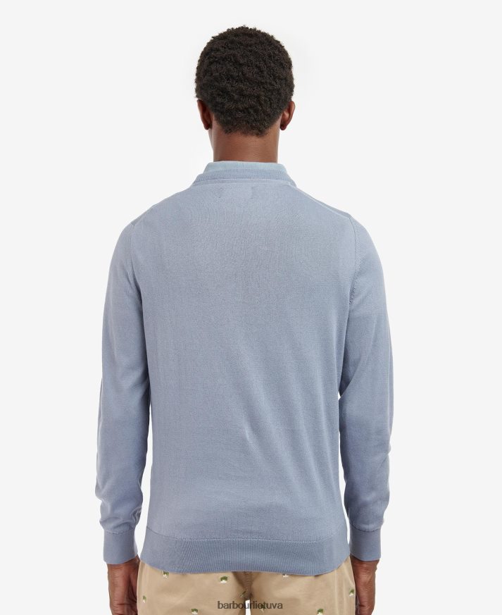 apranga Barbour lengvas medvilninis megztinis su siauru kaklu lengvos samanos vyrų 6F6D801126