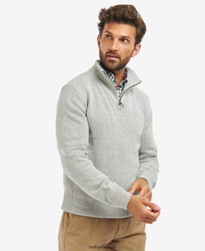 apranga Barbour medvilninis Nelson megztinis su pusiau užtrauktuku maišelis žalias vyrų 6F6D801114