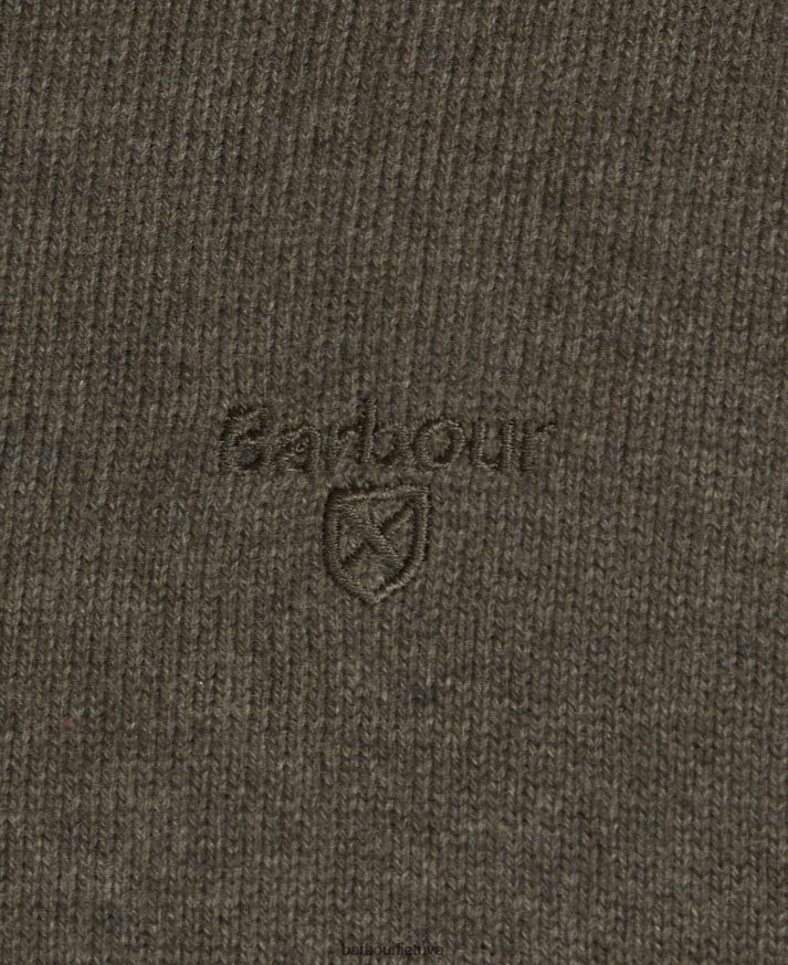 apranga Barbour medvilninis megztinis su puse uztrauktuku alyvuogių marlas vyrų 6F6D801073