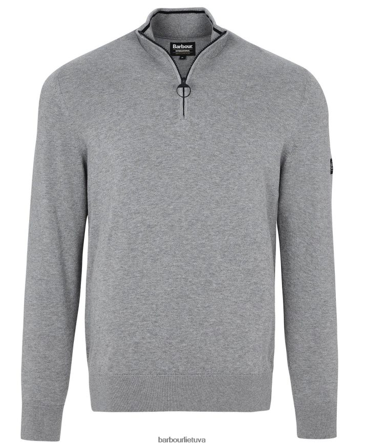 apranga Barbour medvilninis megztinis su puse uztrauktuku antracito marlas vyrų 6F6D801107