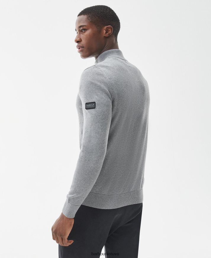 apranga Barbour medvilninis megztinis su puse uztrauktuku antracito marlas vyrų 6F6D801107