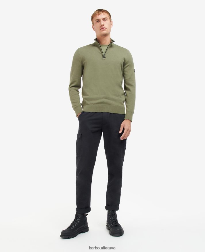 apranga Barbour medvilninis megztinis su puse uztrauktuku antracito marlas vyrų 6F6D801118