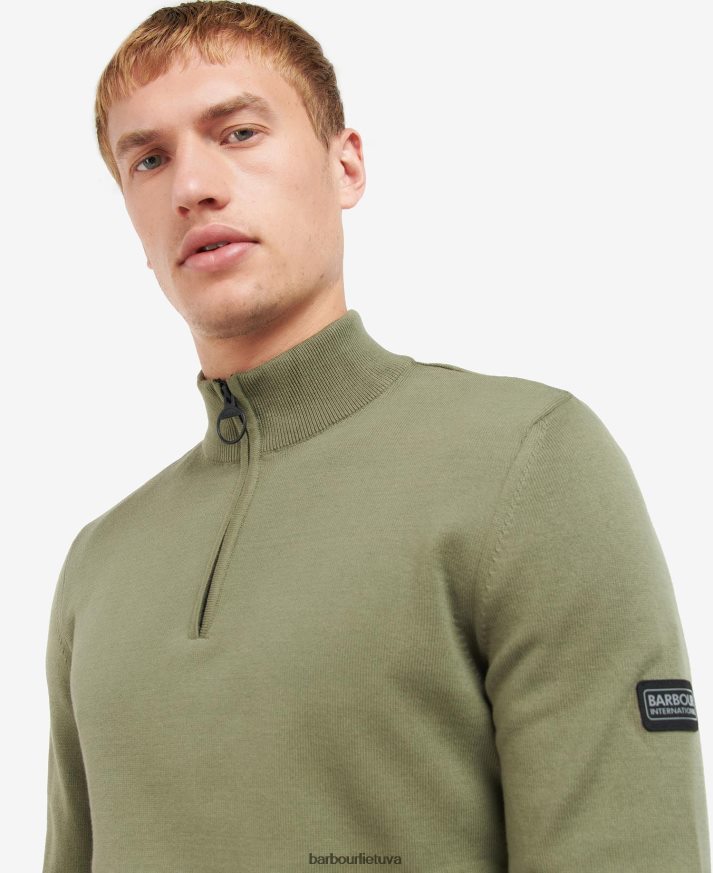 apranga Barbour medvilninis megztinis su puse uztrauktuku antracito marlas vyrų 6F6D801118