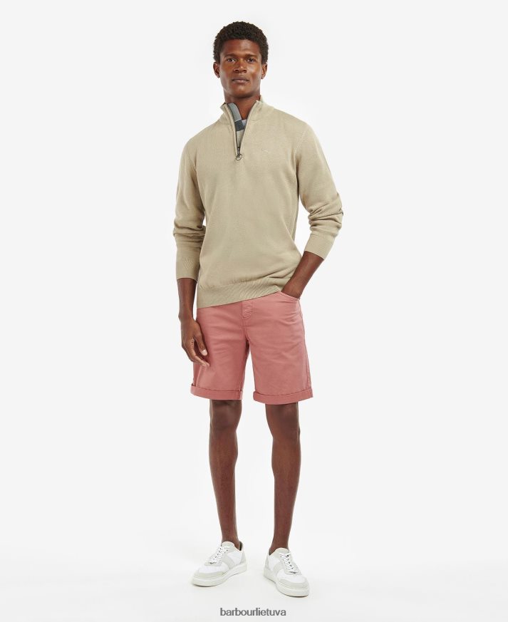 apranga Barbour medvilninis megztinis su puse uztrauktuku pilkas marlas vyrų 6F6D801078